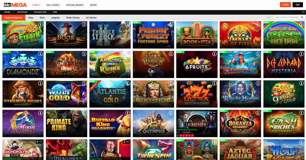 free online casino games mega jack