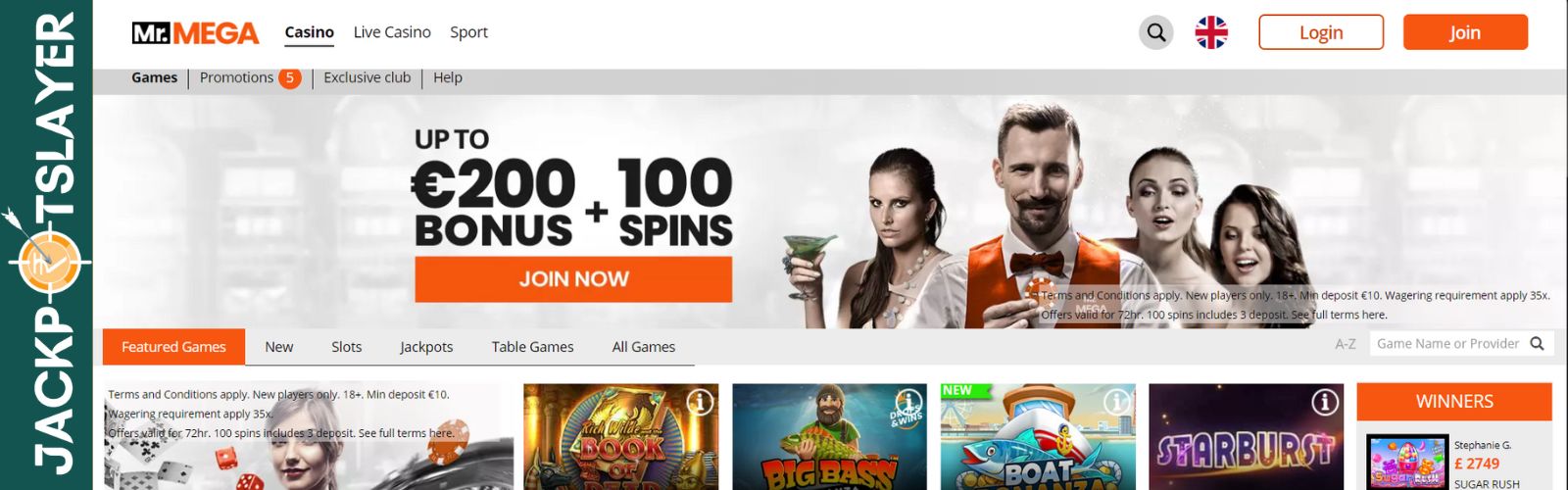 Play at Mr.Mega Online Casino